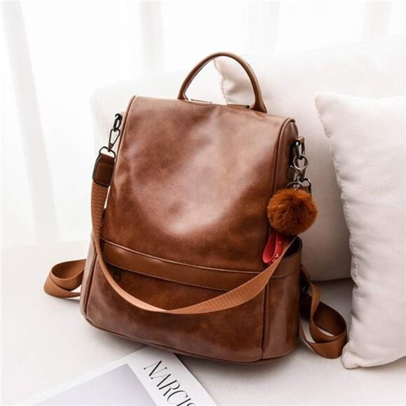 Women Backpack Purse PU Leather Anti-theft Casual Shoulder Bag Fashion main image 7